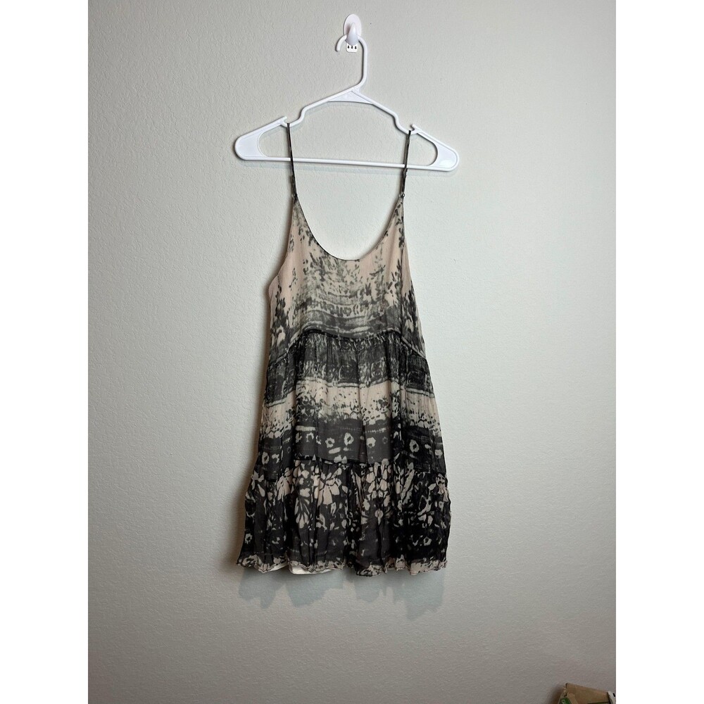 Chasor Dress Womens Medium Black Tie Dye‎ Slip Trapeze Swing Sleeveless Boho